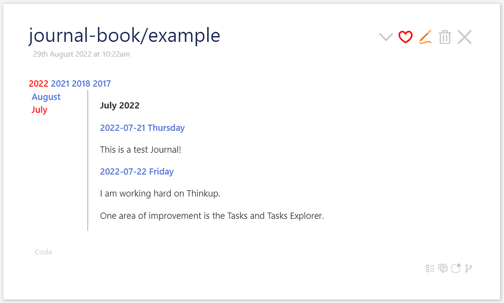 A Journal Book Display Journal Tiddlers on a Monthly Basis Tips