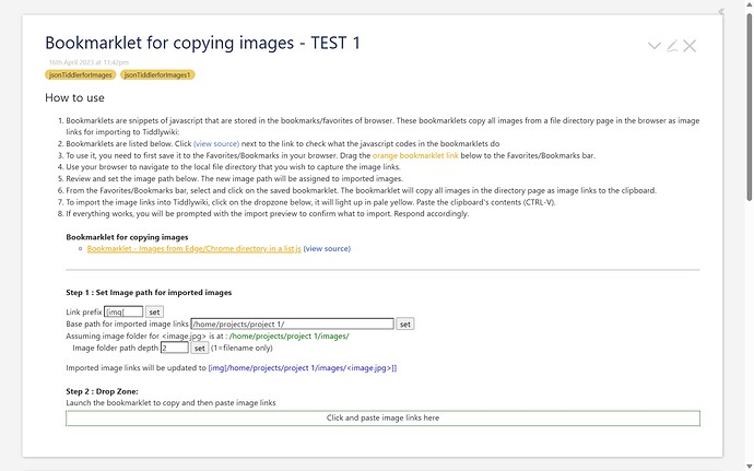 Bookmarklet for image TEST 1