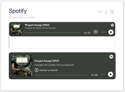 Spotify embedded player