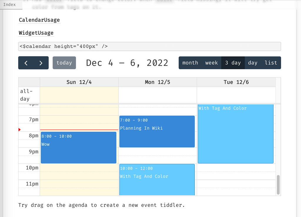 Calendar and Agenda plugin twcalendar with Mobile friendly agenda page