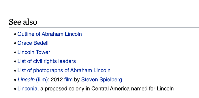 Wikipedia's "See also" example