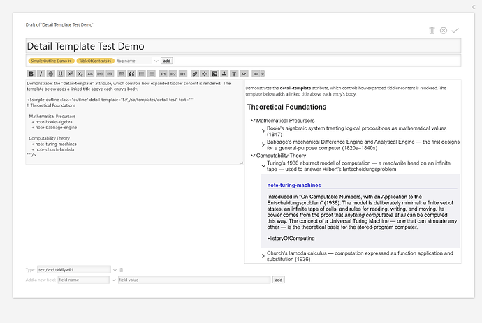 Detail Template Test Demo
