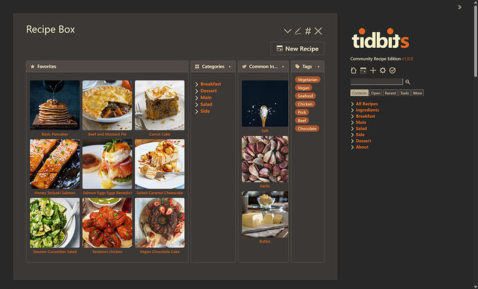 Tidbits Recipe Box
