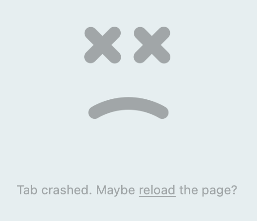 Tab crashed