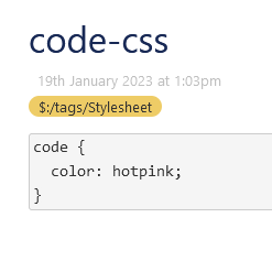 How can I change the color of inline code using a css tweak - Talk TW